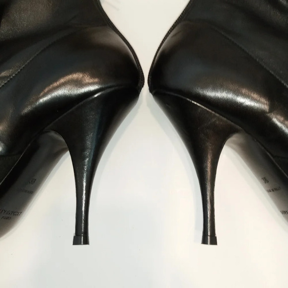 Givenchy Paris Black Suede Leather Ankle Stiletto Pointy Toe Boots sz 38, NEW - Picture 9 of 9